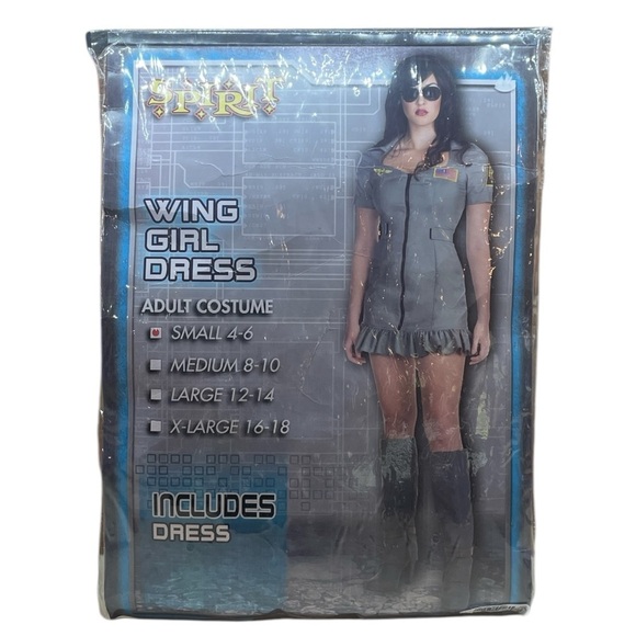 Spirit Adult Costume Wing Girl Dress Mini Halloween Festival Green Size S - Picture 10 of 10